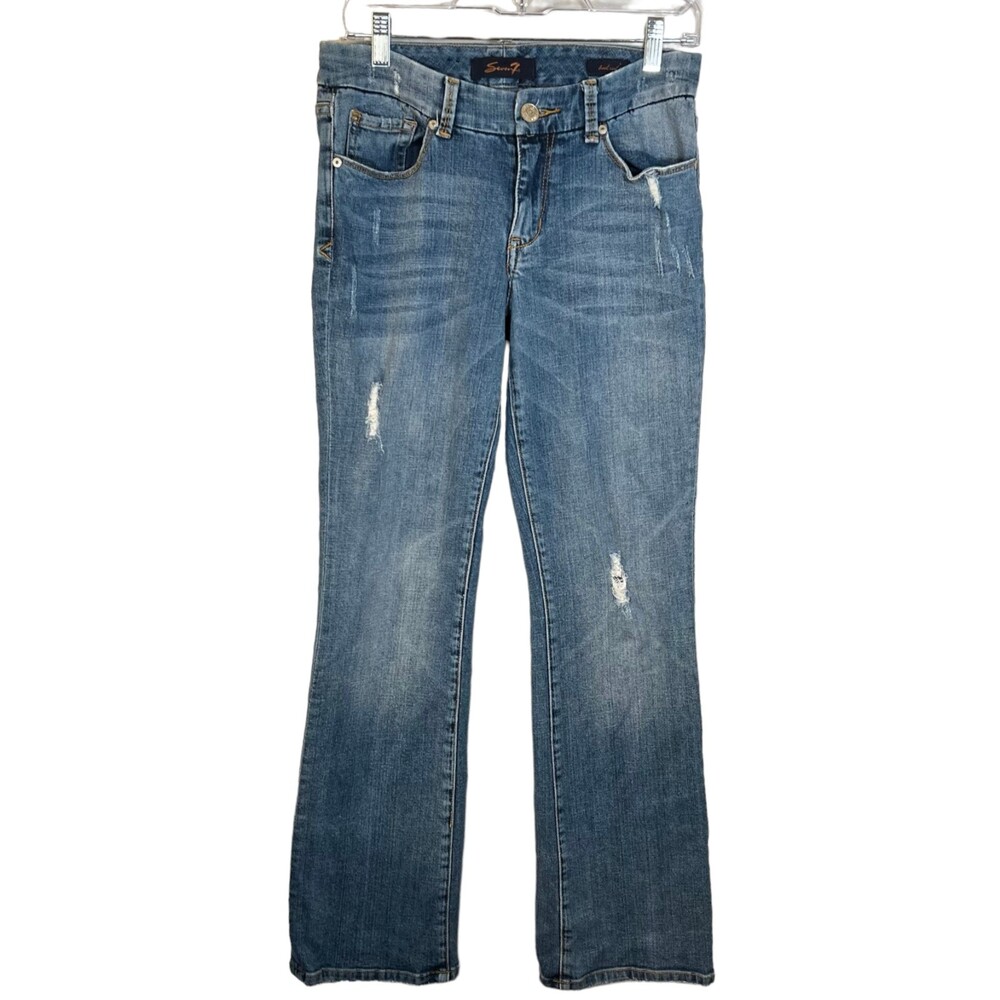 Seven7 Jeans Bootcut Distressed Denim Jeans Medium Wash Size 4